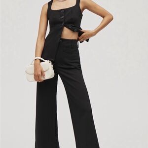 Colette Knit Crop Wide-Leg Pants by Maeve NWT